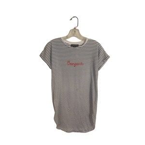 Primark T-shirt Dress Bonjour Womens Size XS Short Sleeve Minimalist Striped